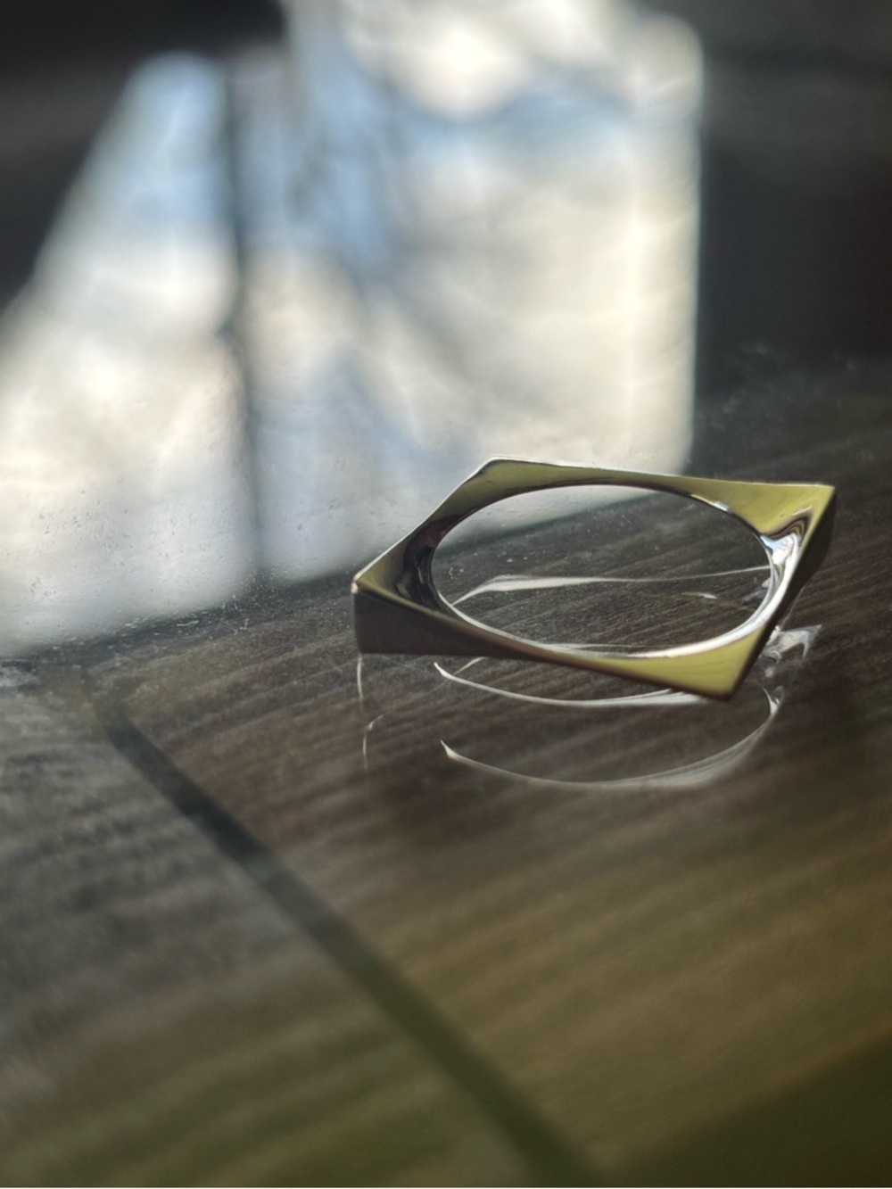 Modern Geometric Silver Ring